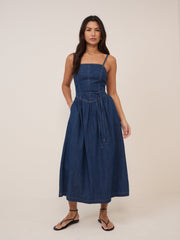 Dark Blue Denim Jones Midi Dress