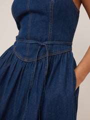 Dark Blue Denim Jones Midi Dress