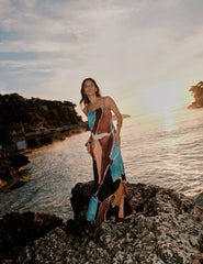 Brown Strappy Abstract Print Darcie Maxi Dress