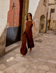 Brown Wide Leg Reign Jumpsuit