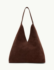 Chocolate Brown Suede Slouch Bag