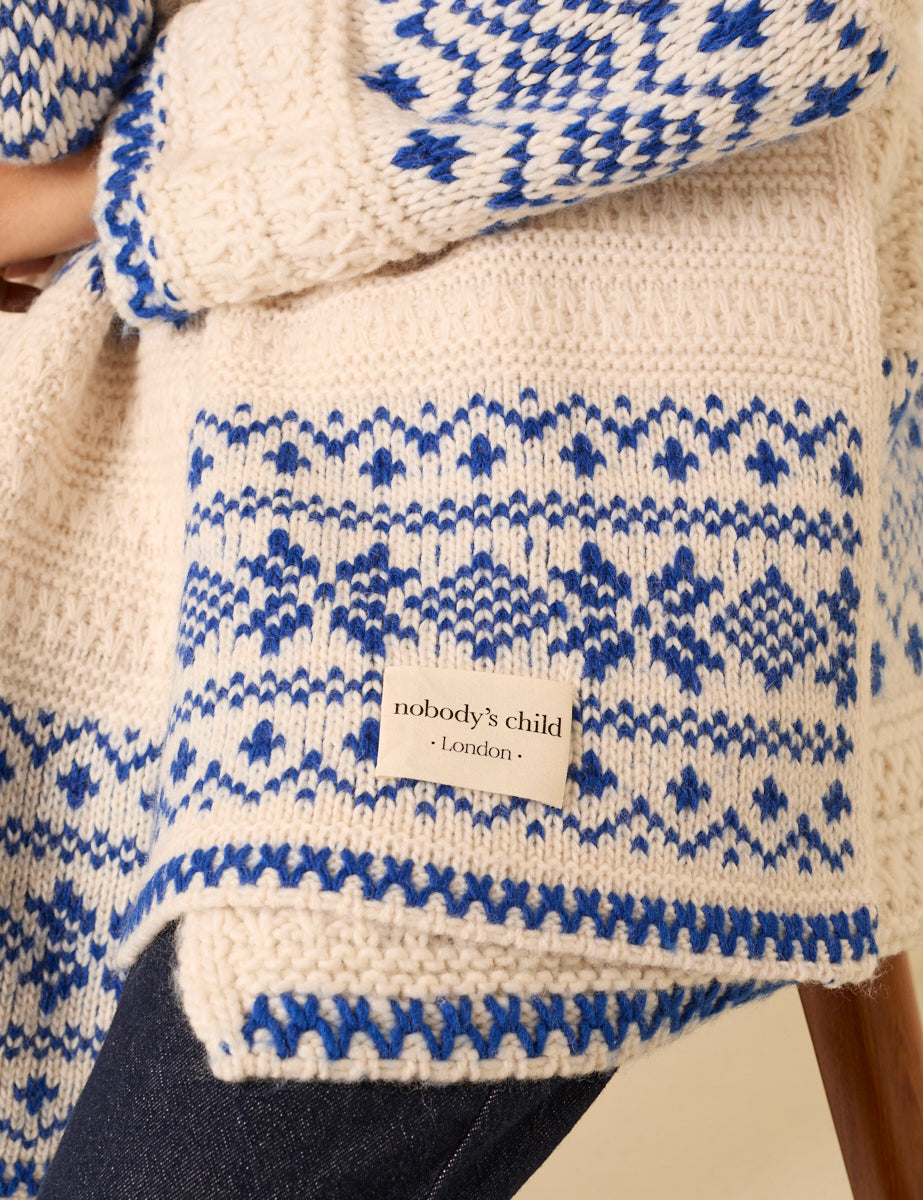 Cream Fair Isle Scarf