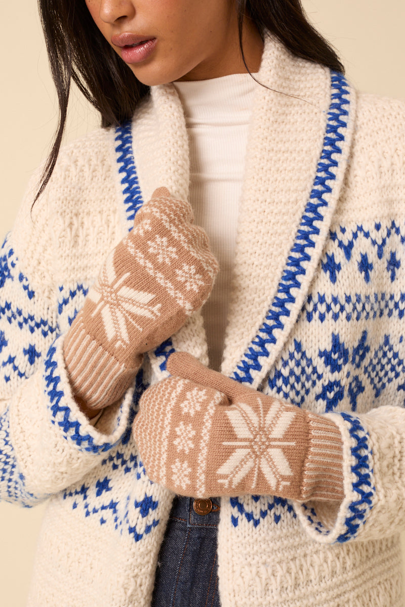 Camel Fair Isle Mittens