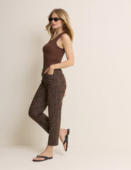 Leopard Print Mid Rise Camden Tapered Jeans