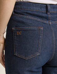 Dark Blue High Rise Kingston Straight Leg Jeans