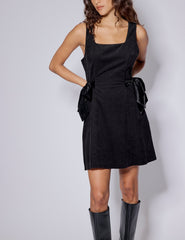 Black Cord Side Bow Hayley Mini Dress