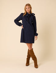 Dark Denim Bow Willow Mini Dress