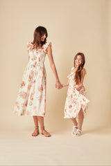 Girls White Shell Print Hadley Midi Dress