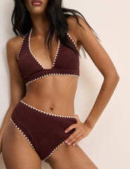 Brown Whipstitch Bikini Set