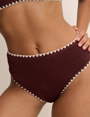 Brown Whipstitch Bikini Set