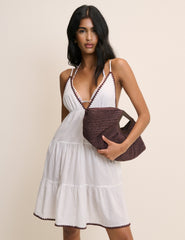 White Tiered Mini Beach Dress