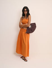 Orange Top & Skirt Beach Set