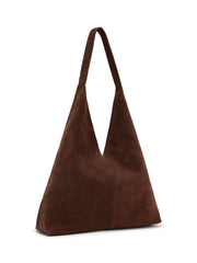 Chocolate Brown Suede Slouch Bag