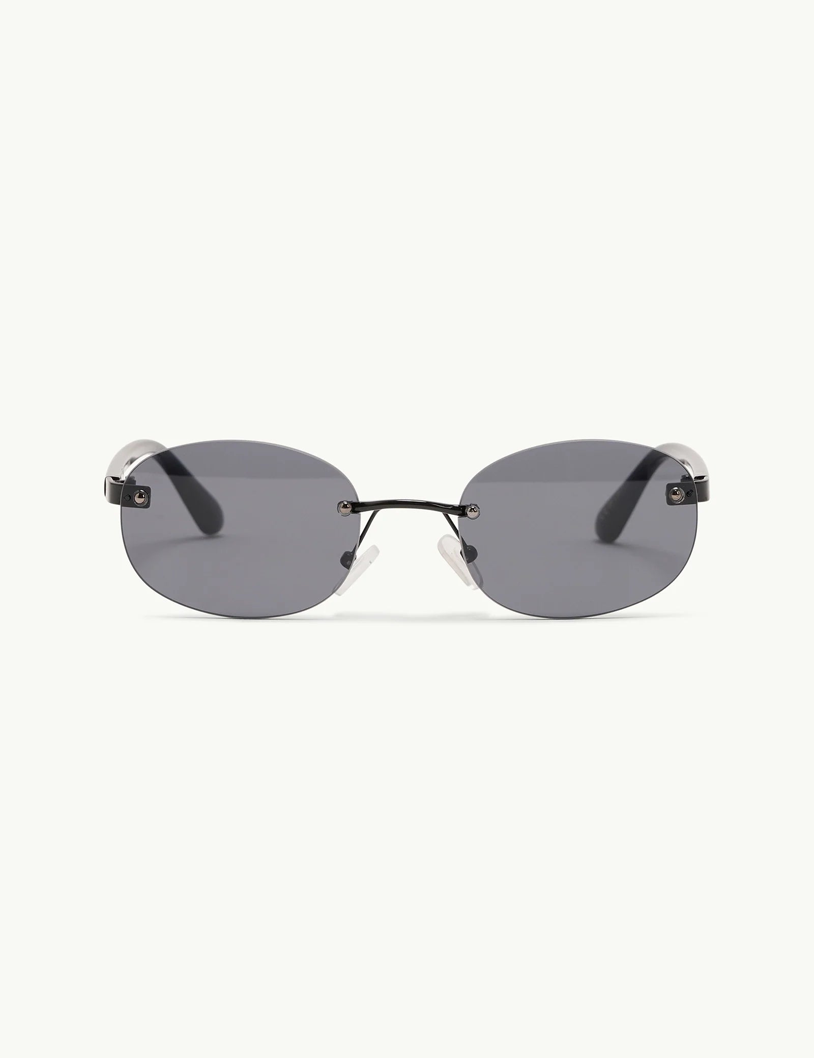 Black Oval Flare Sunglasses
