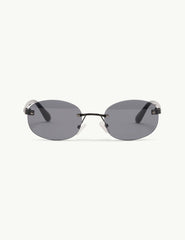Black Oval Flare Sunglasses