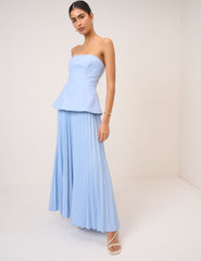 Blue Bandeau Ophelia Maxi Dress