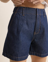 Mid-wash Logan A-Line Denim Short