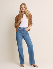 Blue High Rise Kingston Straight Leg Jeans