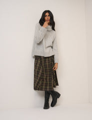 Grey Roll Neck Relaxed Jumper