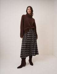 Brown Roll Neck Jumper Relaxed Fit