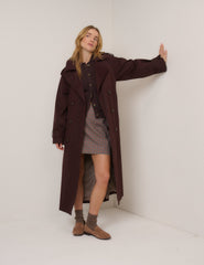 Brown Stitch Bomber Cardigan