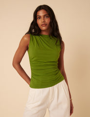 Green Ruched Top