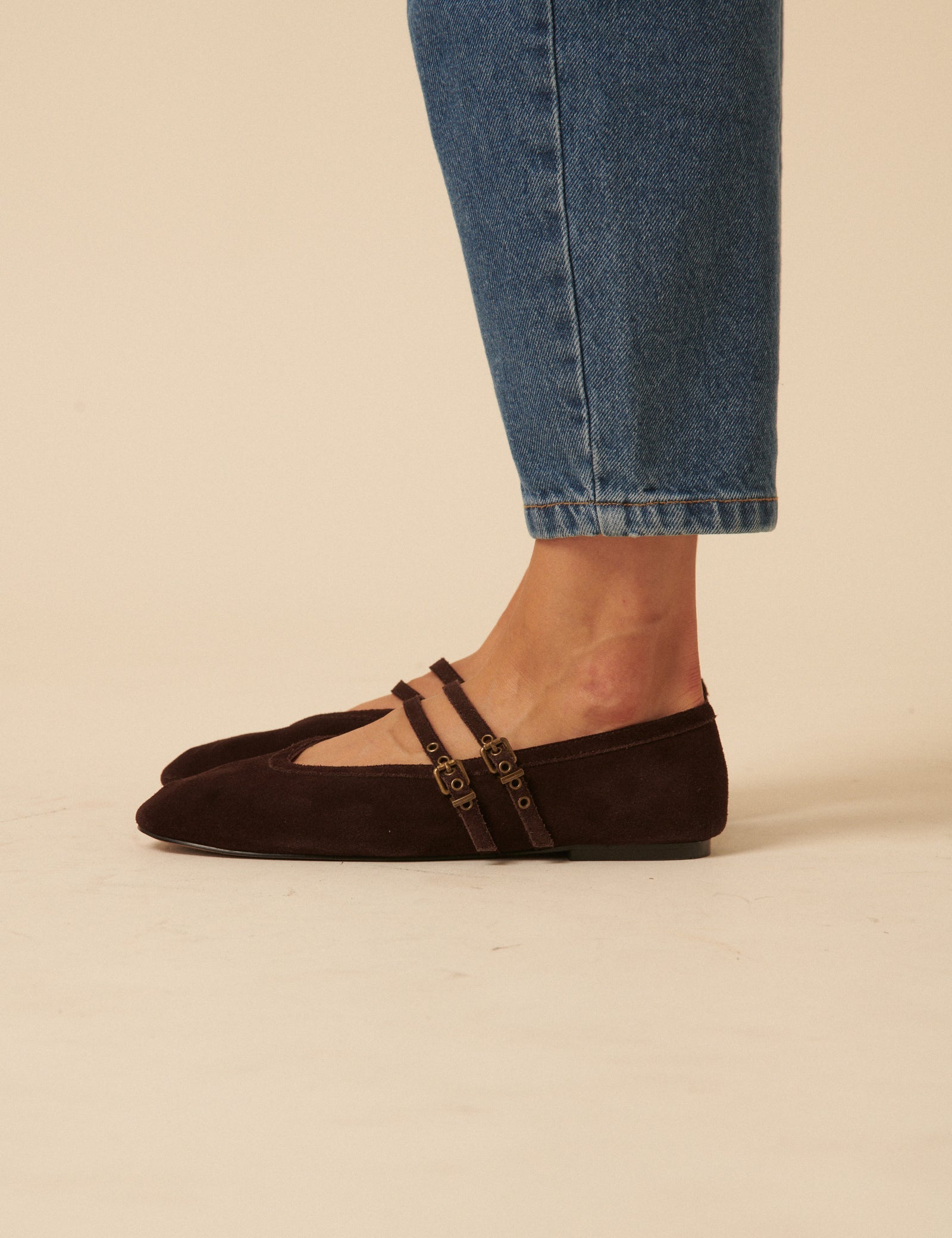 Chocolate Brown Suede Ballet Flats