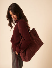 Brown Cord Tote Bag