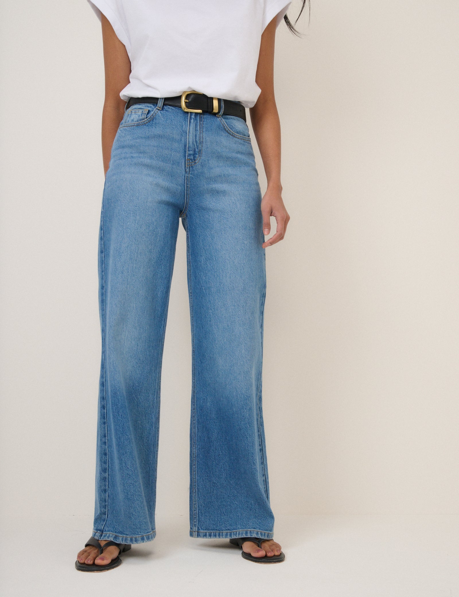 Blue High Rise Soho Wide Leg Jeans