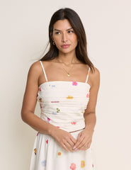 White Floral Felicity Bandeau Top