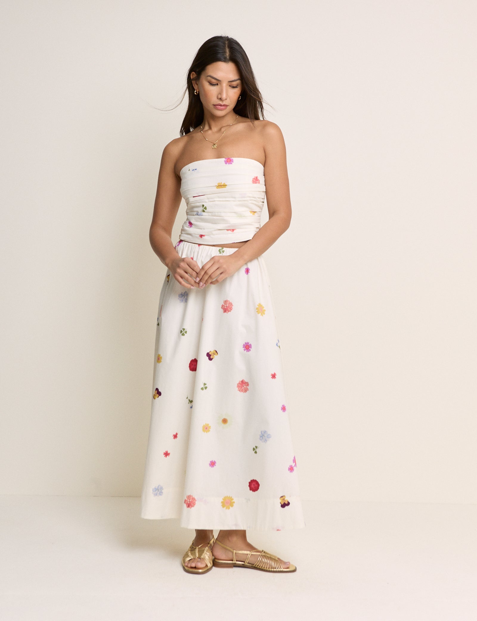 White Floral Felicity Bandeau Top