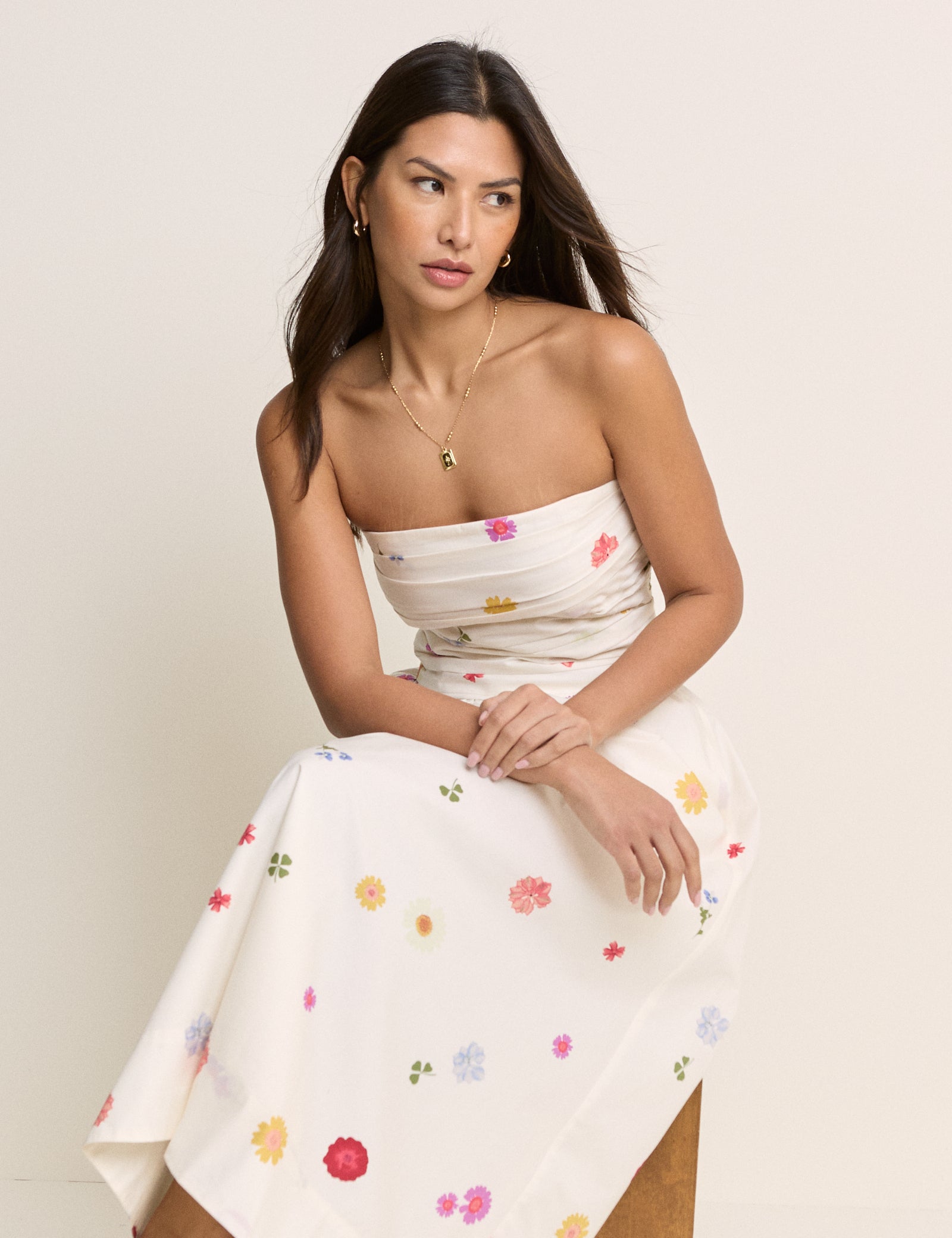 White Floral Felicity Bandeau Top