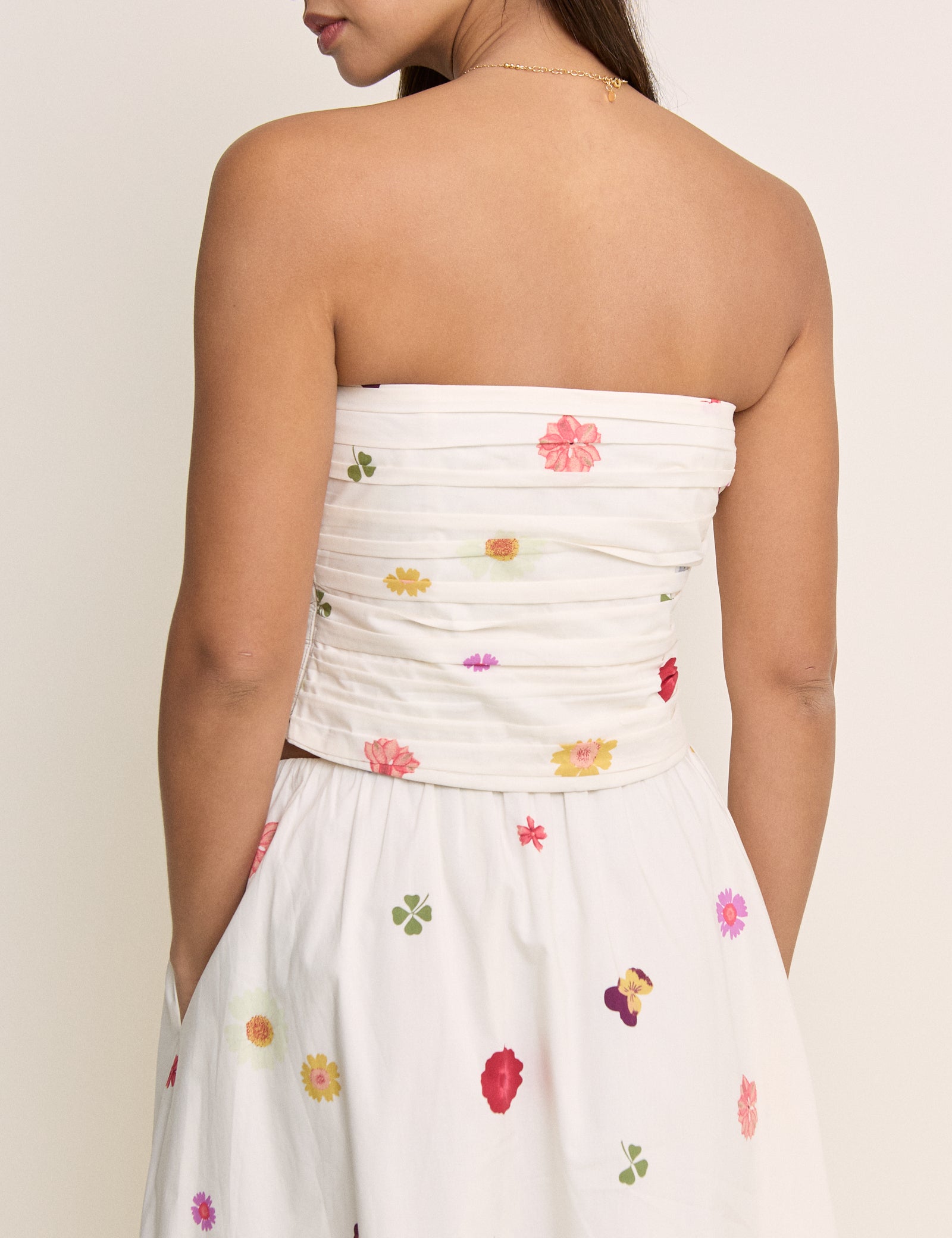 White Floral Felicity Bandeau Top