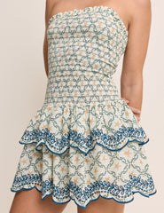 Blue Ocean Printed Bandeau Kai Mini Dress
