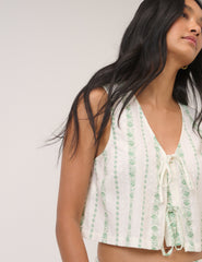 White Printed Swing Top