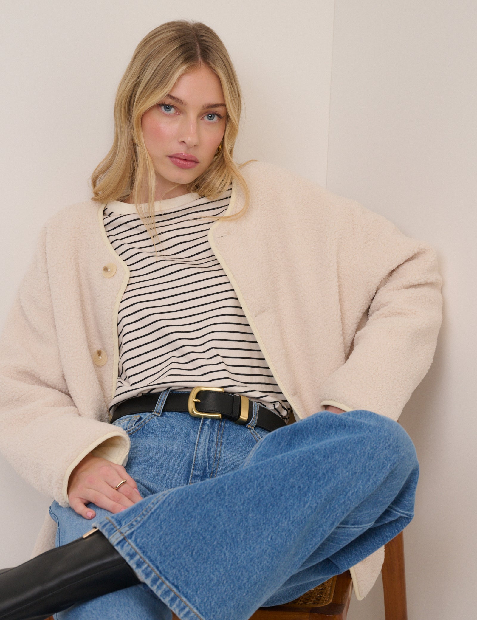 Cream Quilted Reversible Liner Jacket