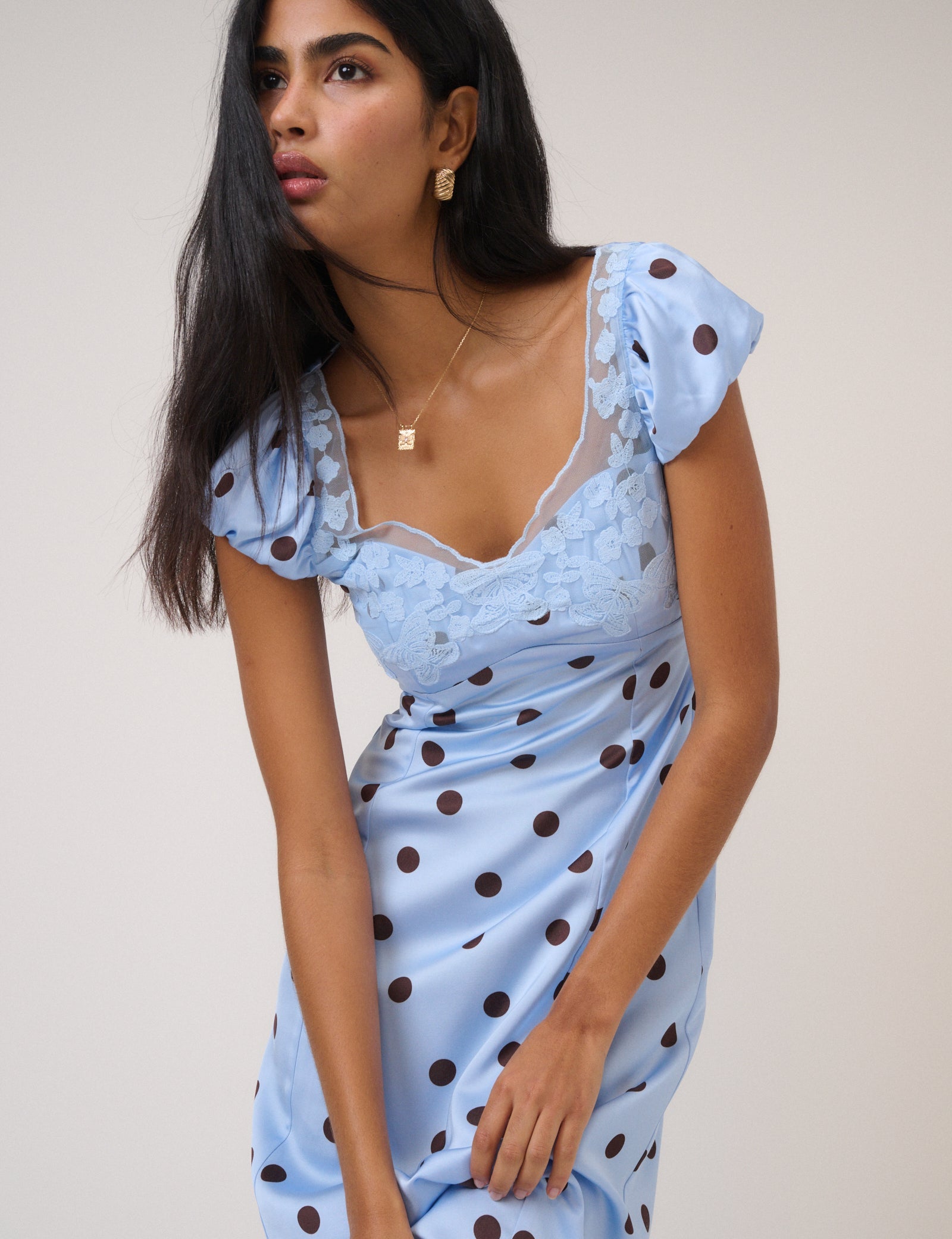 Blue Polka Dot Ava Maxi Dress