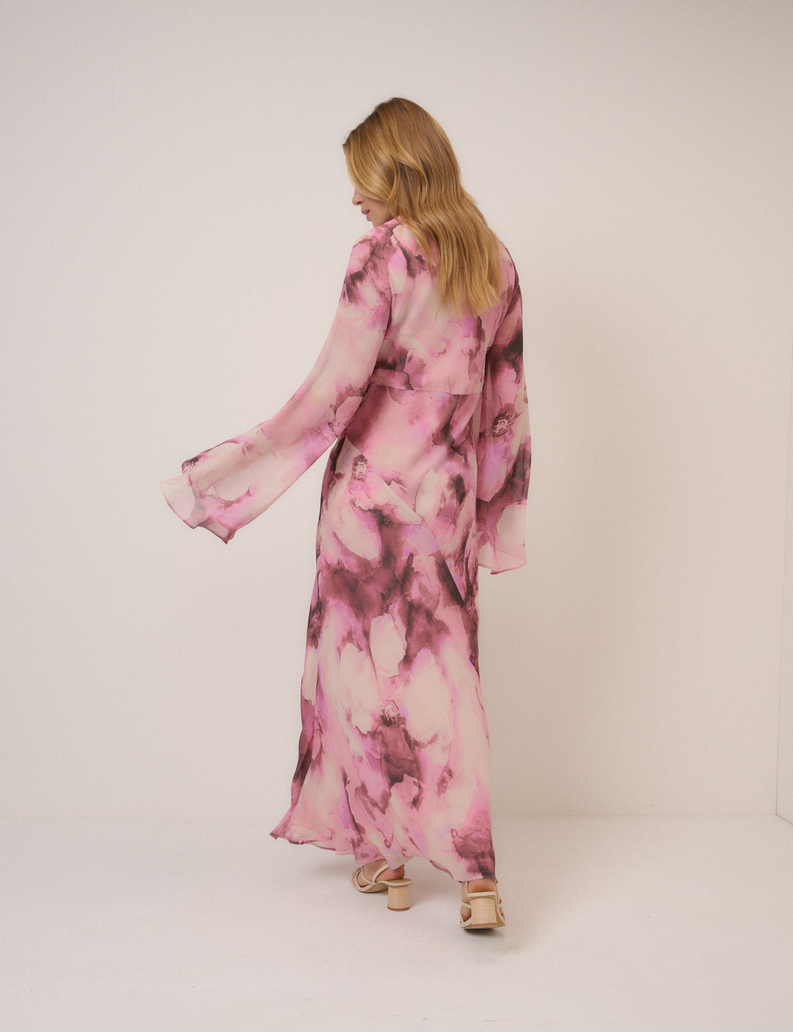Pink Floral Phoenix Maxi Dress
