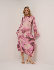 Pink Floral Phoenix Maxi Dress