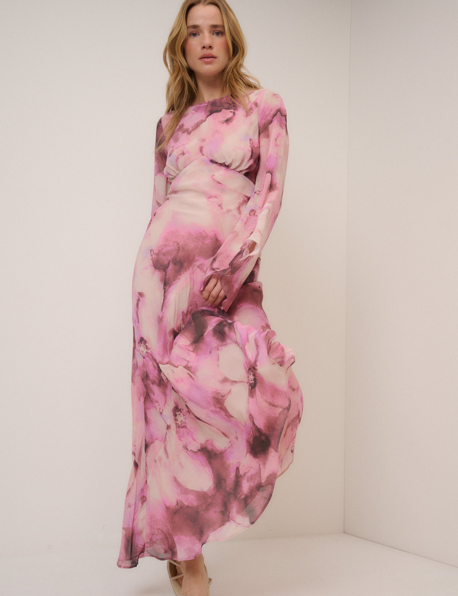 Pink Floral Phoenix Maxi Dress