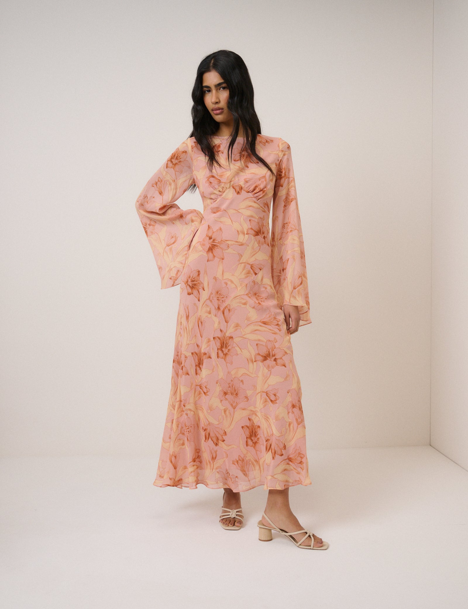 Pink Floral Phoenix Maxi Dress