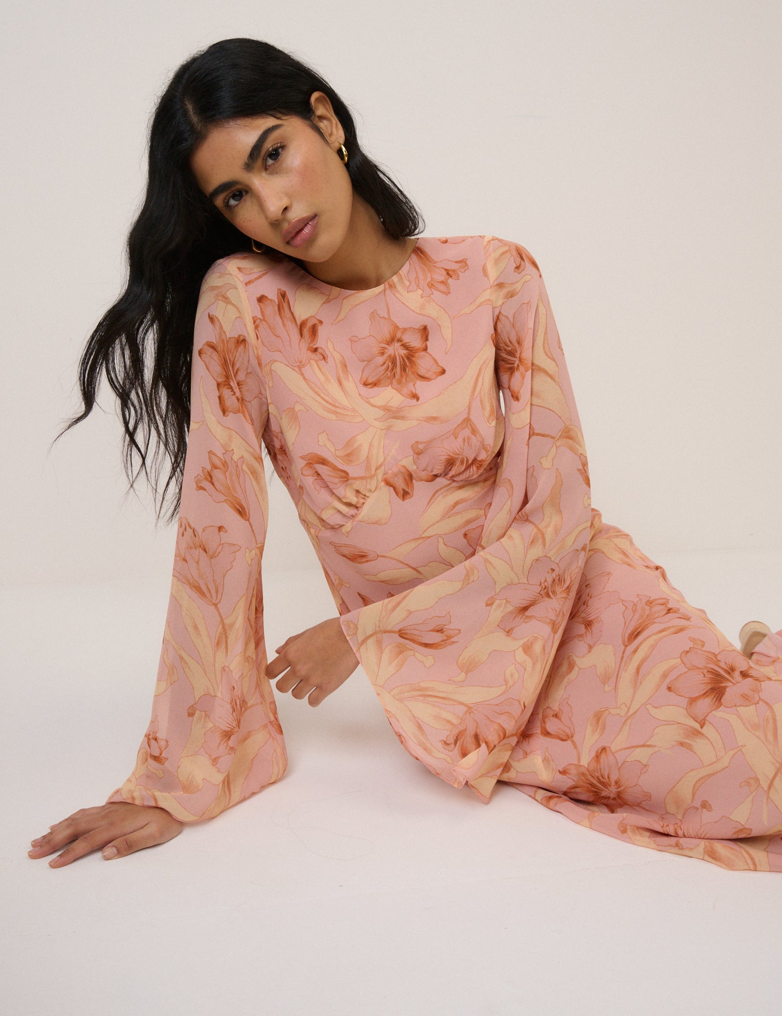 Pink Floral Phoenix Maxi Dress