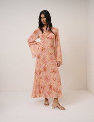 Pink Floral Phoenix Maxi Dress