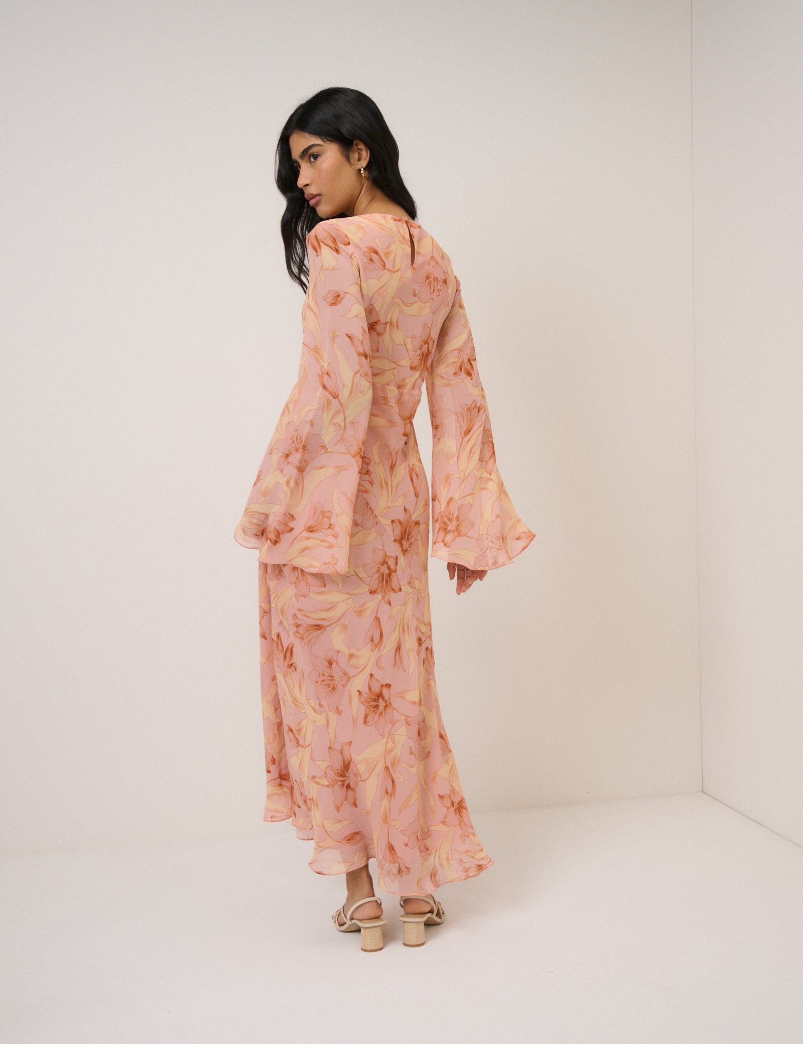 Pink Floral Phoenix Maxi Dress