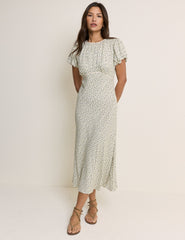 Blue Ditsy Floral Sicily Midi Dress