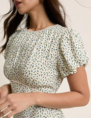 Blue Ditsy Floral Sicily Midi Dress