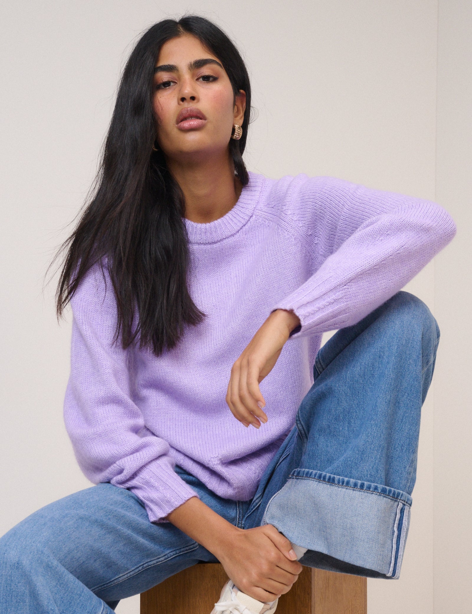 Purple Knitted Bow Tie Back Jumper