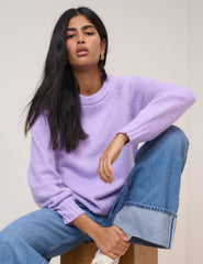 Purple Knitted Bow Tie Back Jumper