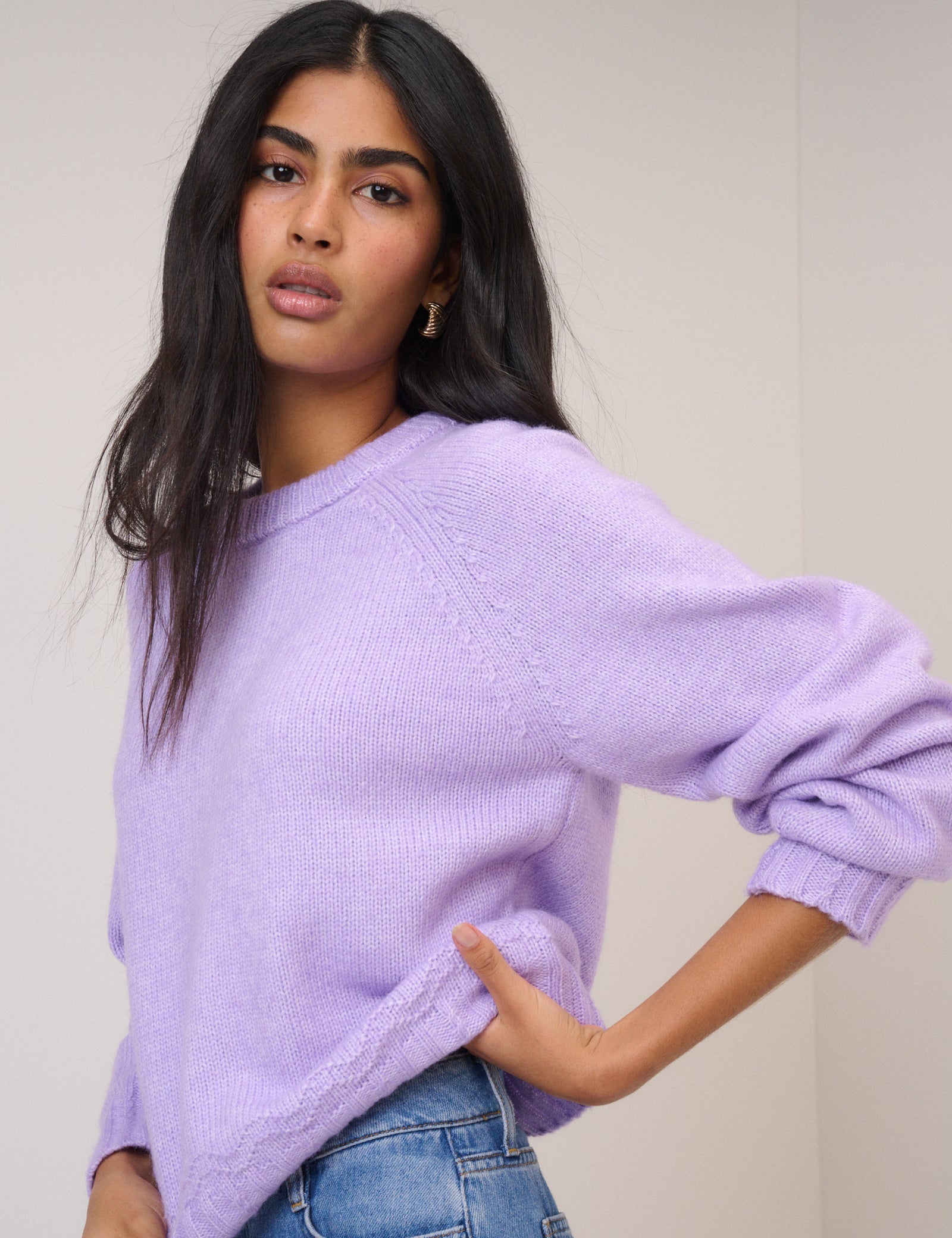 Purple Knitted Bow Tie Back Jumper