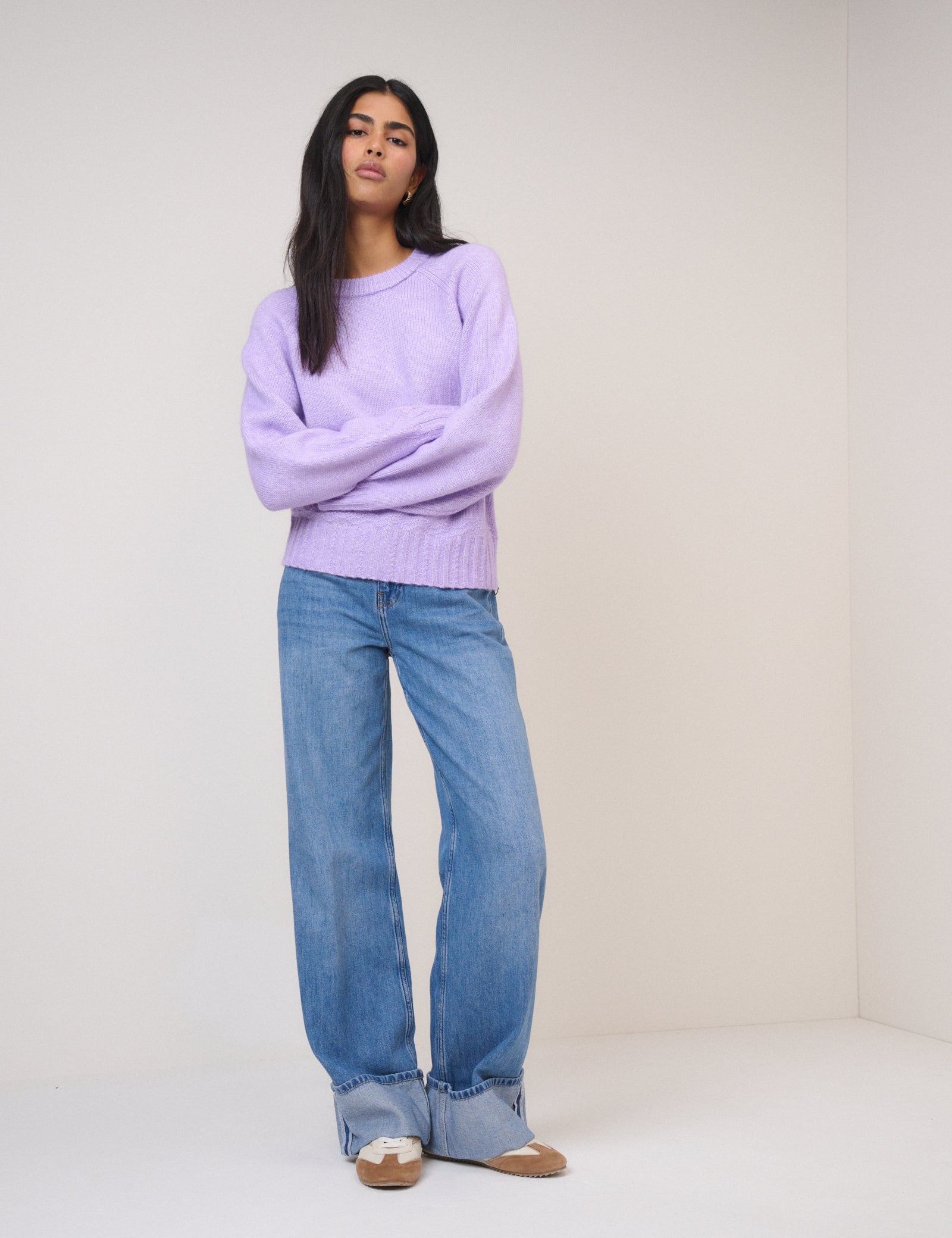 Purple Knitted Bow Tie Back Jumper